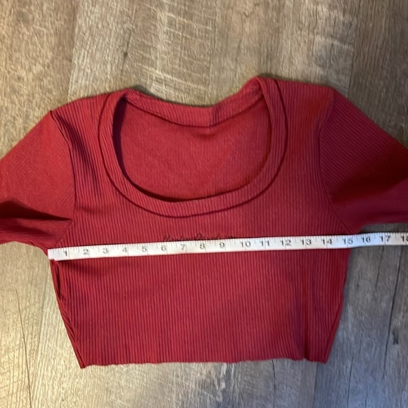 Harley Davidson Embroidered Ribbed Crop Top Maroon size M - Picture 13 of 14